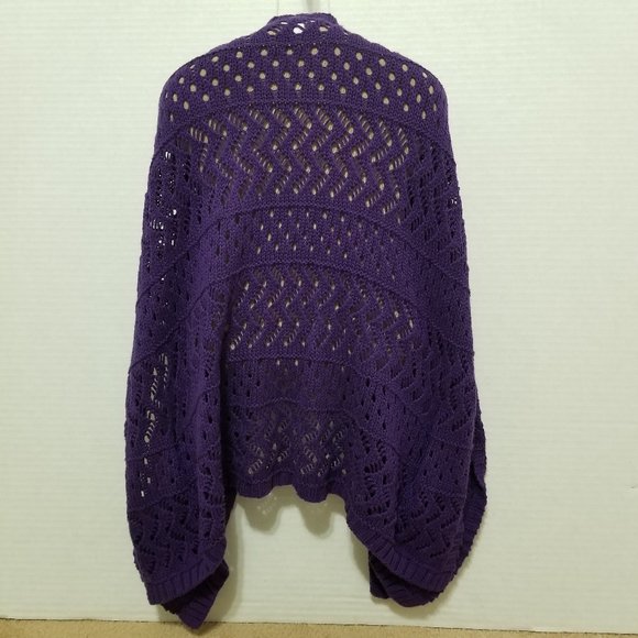 Justice cardigan 12 sleeveless open knit crochet open front cotton acrylic - Picture 3 of 12